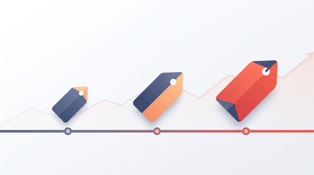 "Timeline of Ahrefs price increases 2023 2024 2026 showing percentage hikes"